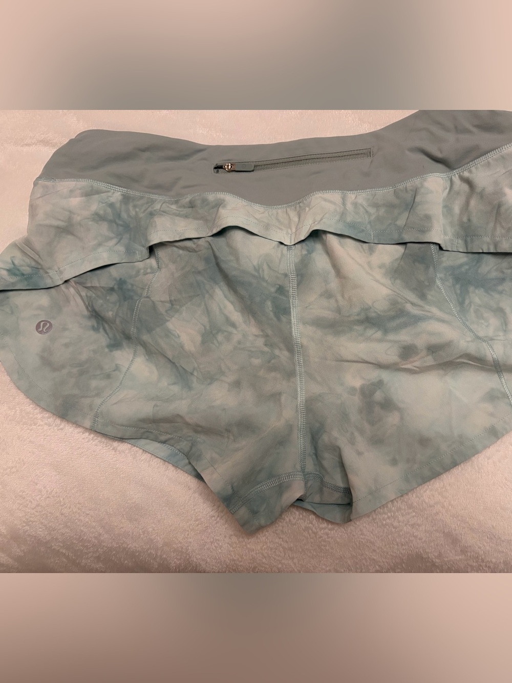 lululemon athletica Light Blue Tie-Dye Athletic Shorts